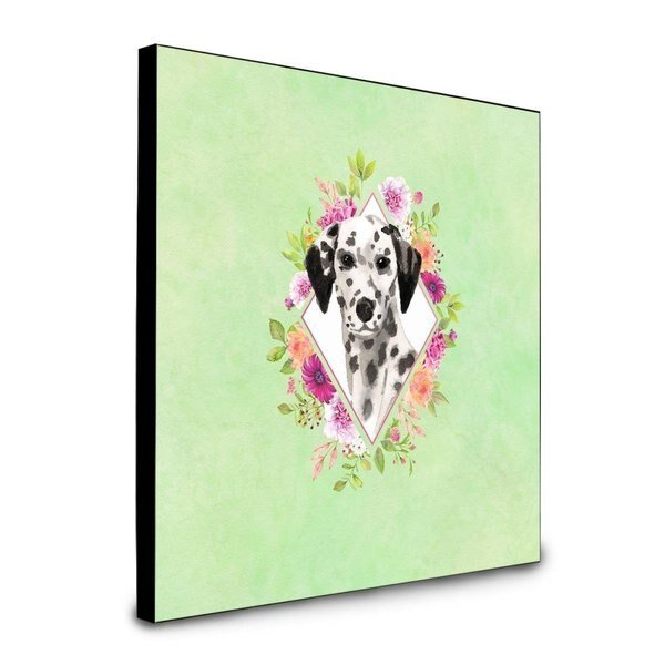 8 x 8 x 0.625 in. Dalmatian Green Flowers Artwork Panel Wall Decor, Carolines Treasures, Mfr#: CK4402UP88